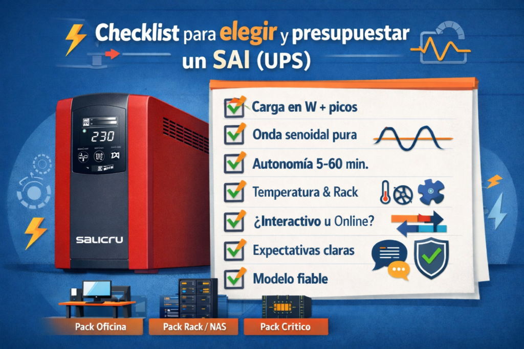 Checklist para elegir y presupuestar un SAI (UPS)